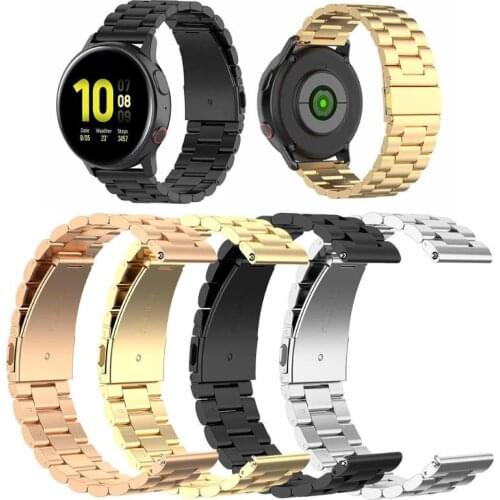 20mm Metal Steel Watchstrap Wrist Belt for Samsung Galaxy Watch Active 2 40/44mm Comfortable Wear Moderate Softness