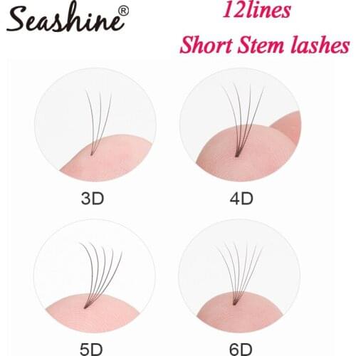 Seashinebeauty Luxury Lash Extensions Makeup Fake Eyelashes Short Stem Premade Volume Fans Eyelashes Extension Lashes Supplies