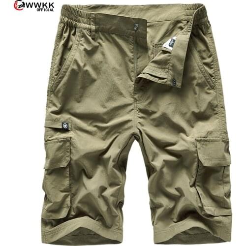 WWKK New Mens Shorts Fashion Summer Shorts Men Clothing Casual Cargo Shorts Beach Short Pants Mens QuickDry Boardshorts