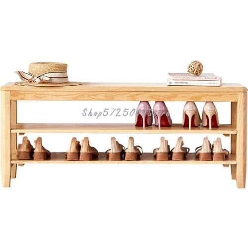 Nordic Solid Wood Shoe Changing Stool Simple Modern White Storage Can Sit At The Door Of Household Multi-functional Shoe Cabinet