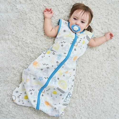 Summer Baby Sleeping Bag Newborn Sleepsacks with Zipper Boys Girls Sleeveless Slaapzak Anti-kick Quilt Saco De Dormir Para Bebe