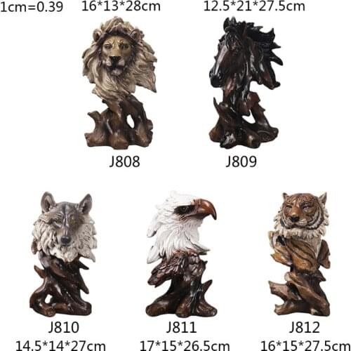 Handicrafts Animal Head Statue Home Room Desk Decoration Gifts Resin Sculpture Ornaments