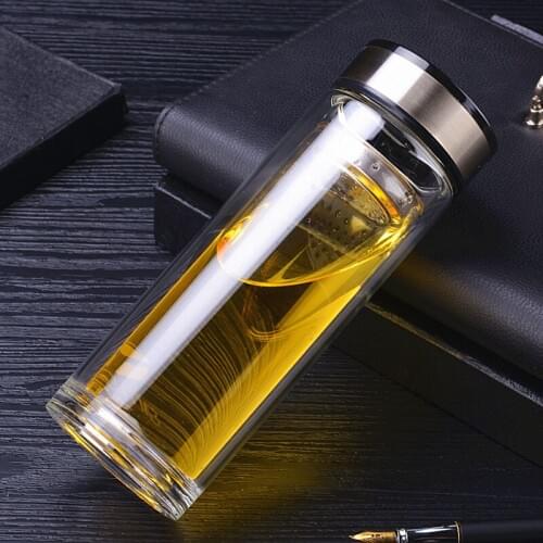 Double Bottom Glass Cup With High Temperature And Transparent Cup