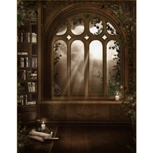 Vintage study room photo backgrounds fabric Halloween celebration photography backdrops for photo studio props photophone HA-001