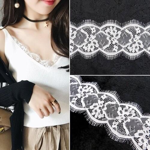 High quality 3meters Eyelash Lace Ribbon 8.5cm Lace Trims Clothing Accessories african lace fabric diy Wedding dress, underwear