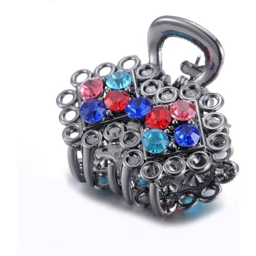 Women Hairwear Mini Crab Clip Colorful Rhinestone Crystal Metal Vintage Hair Clip Claws Wedding Hair Accessories Gifts Wholesale