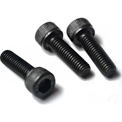 10PCS M3 M4 M5 M6 Black Bolts 12.9 Grade Cylinder Head Hex Socket Screw Cup Head Bolt