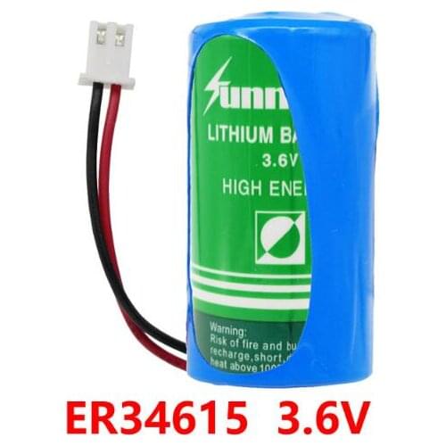 10PCS SIZE D ER34615 3.6v battery 3.6v lithium battery flow meter battery With plug