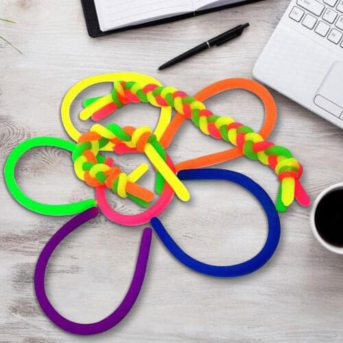 12PCS Elastic Noodle Toy Vent Noodles Antistress Hand Adult Toys Children Squeeze Sensory Toys Gift