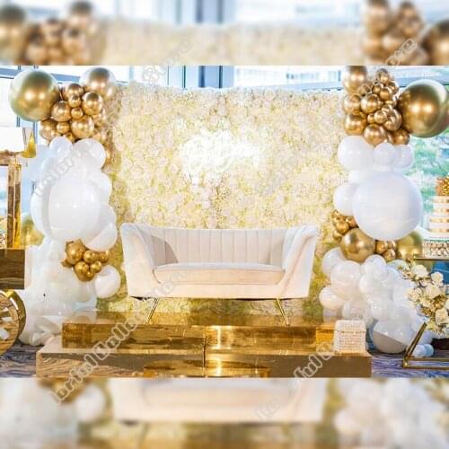 126pcs Gold White Latex Balloon Arch Kit Wedding Birthday Valentine Party Backdrop Holiday Dinner Table Decoration Event Garland