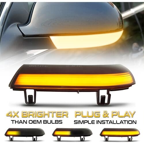 2x Dynamic LED Turn Signal Lights Rearview Mirror Indicator Blinker Repeater For VW GOLF 5 MK5 Passat B5.5 B6 Jetta 5 EOS Sharan