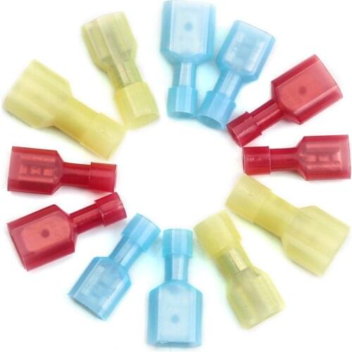 20Pcs/Set 6.3mm Red Female + Male Insulated Spade Terminals Electrical Wire Crimp Terminal Connectors Wiring Cable Plug