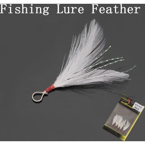 5pcs/lot Fishing Lure Feather For Treble hooks Fishing Hook With Feather Fishing Tackle High Carbon Steel Hooks Accessary