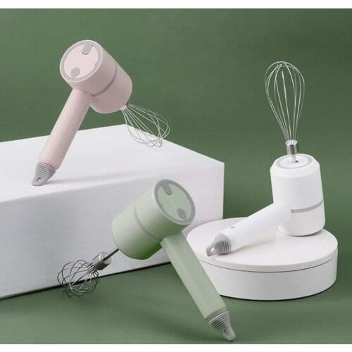 Mini Cordless Electric Egg Beater HandHeld USB Rechargeable Food Blender Milk Frother 3 Speed Cream Food Cake Mixer