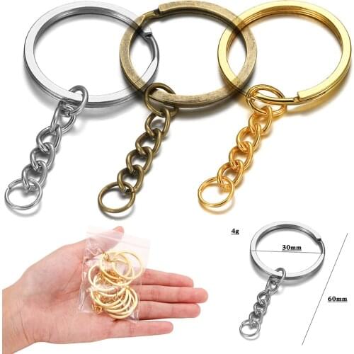 Keyring Keychain Split Ring Keyfob Key Pendant Charms Holder Rings Women Men Creativity DIY Key Chain Accessories Jewelry Making