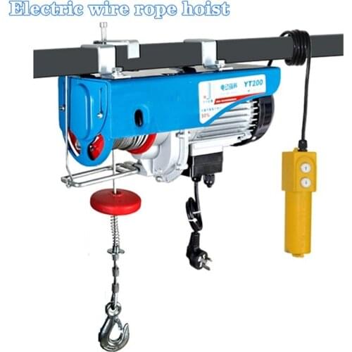 Electric crane 200-1200KG 12--30M 220V 50Hz 1-phase strong quality mini electric steel wire rope hoist, crane equipment
