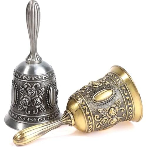 FengShui Loud Call Meditation Hand Bell Lucky Dinner Prayer Alarm Portable Desktop Tea Tibetan Buddhist Service Handmade Brass