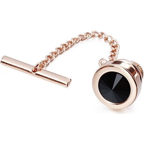 HAWSON Round Crystal Tie Tack for Mens Shirt Jewelry Fashion Tie Pin Gift for Men