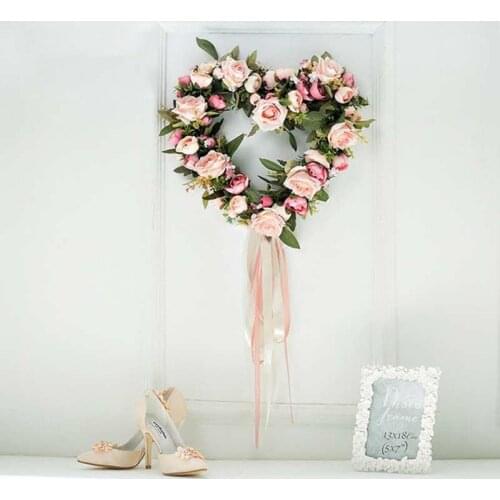 Artificial Wreath Door Threshold Flower DIY Wedding Home Living Room Party Pendant Wall Decor Christmas Garland Gift Rose Peony