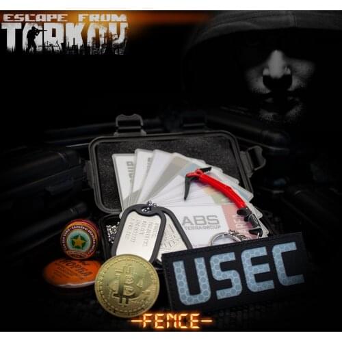 Escape From Tarkov Key Card Access card Red Blue Yellow Violet USEC BEAR Badge Dogtag Ice Axe Vaseline Golden Star Bitcoin Set