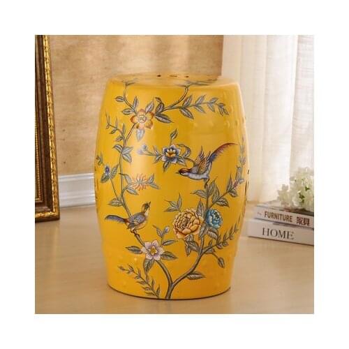 China Magpie Antique Round Ceramic Drum Stool For Home Decoration