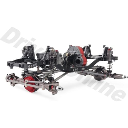 1/10 RC Crawler Metal Chassis Kit 313mm 12.3" Wheelbase with Metal Transmission Aluminium Axle Carbon Fiber Frame Rail