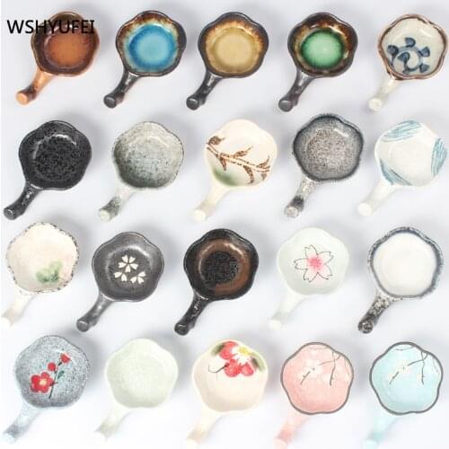 Creative Japanese-style ceramic small dishes, household seasoning dishes, sauces, chopstick holders, pen holders, ink dishes