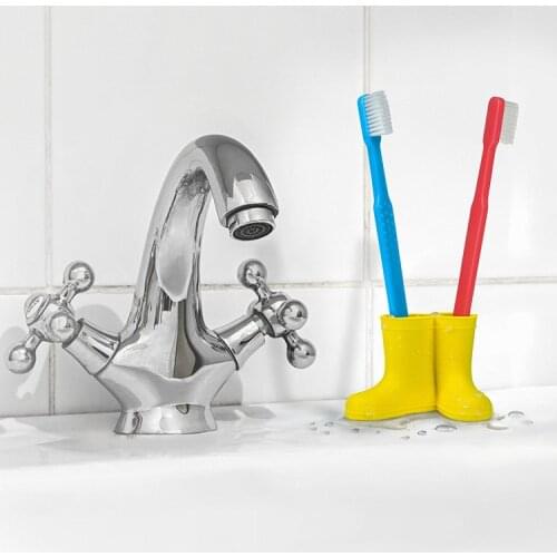 Creative multifunctional cartoon cute silicone rain shoes rain boots toothbrush holder