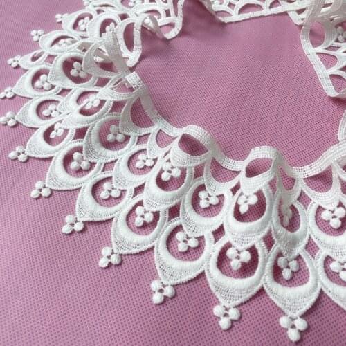 New scallop milk silk embroidery lace childrens dress wedding accessories 9cm wide water-soluble lace