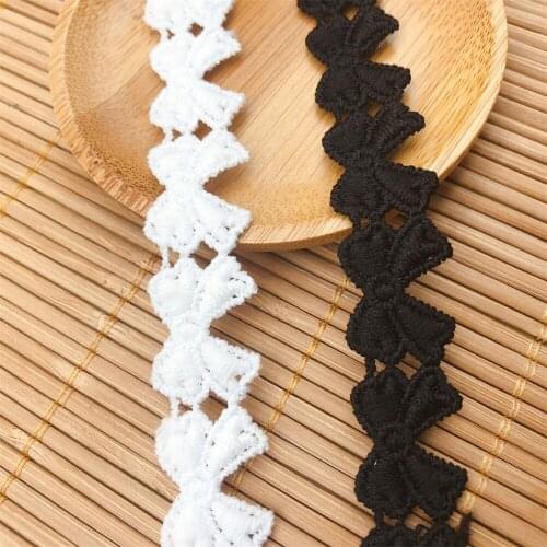 20Yards Bow Shape Milk Silk Lace Trim Bar Code DIY Children Dress Lace For Sewing V2914