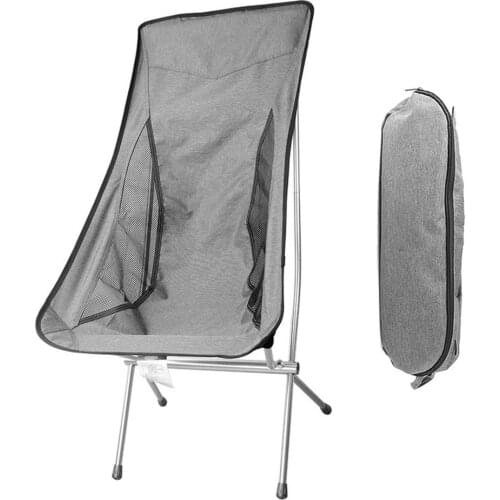 Lightweight Outdoor Moon Chair Fishing BBQ Camping Chairs Portable Folding Extended Hiking Seat With Storage Bag