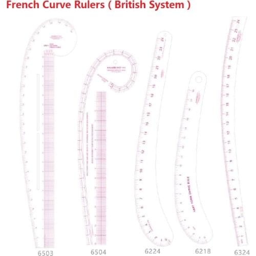 French Curve Ruler in British System English System Imperial Units Foot Rule; Patchwork Rulers #6503 #6504 #6224