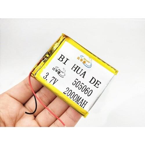 Li-Po Polymer battery 2000mah 3.7 V 505060 smart home MP3 speakers Li-ion battery for dvr,GPS,mp3,mp4,cell phone,speaker