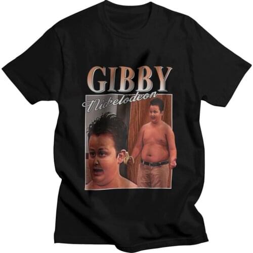 Mens Funny Gibby Icarly Meme T-Shirt Fashion TV Show Noah Munck Tshirt Short Sleeve Hip Hop T Shirt Homme 100% Cotton Tee Tops