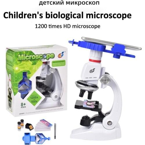 1200X Student Monocular Biological Microscope Set LED Home School Science Educational For Kids Child Lab Optical Instruments