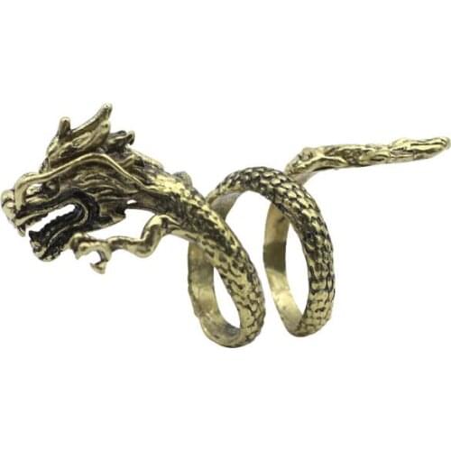 New Male And Female Punk Rings Personality Exaggerated Gold Dragon Ring Fashion Open Mens Rings Domineering Single Ring