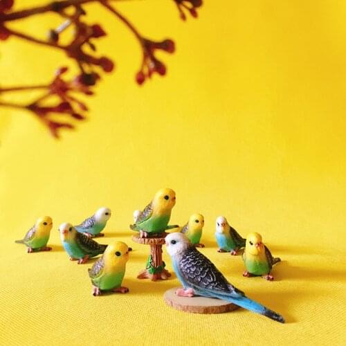 New~10 Pcs bird/parrot/animals//miniatures/cute/ fairy garden/gnome/moss terrarium decor/crafts/bonsai/bottle garden/figurine