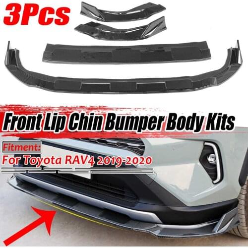 New 3pcs Car Front Bumper Splitter Lip Chin Body Kit Bumper Diffuser Spoiler Protector Deflector Lips For Toyota RAV4 2019-2020