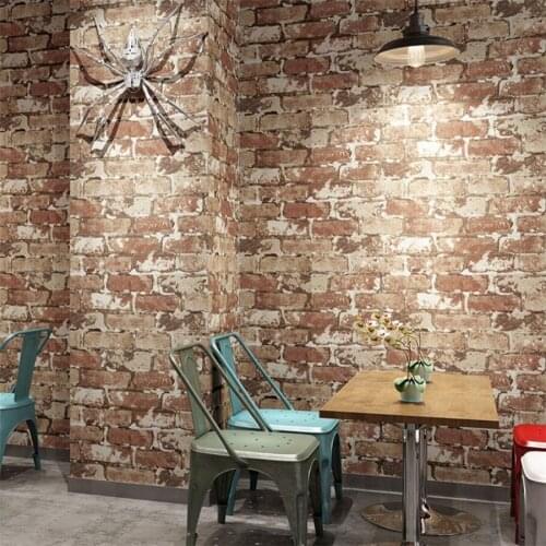 New retro brick pattern brick wallpaper hot pot shop hairdressing shop wallpaper clothing store special waterproof engineering