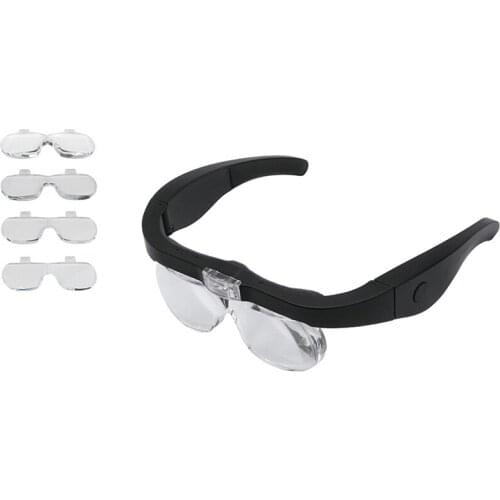 Wearing Glasses Magnifier USB Rechargeable with LED Light For Reading Jewelers Watchmaker Repair Magnifing