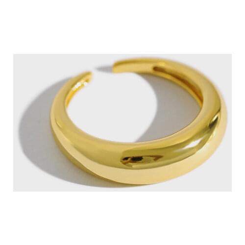 1pc Authentic S925 Sterling Silver FINE Jewelry Smooth Glossy Waterdrop Tears Adjust Ring Geometric TLJ530