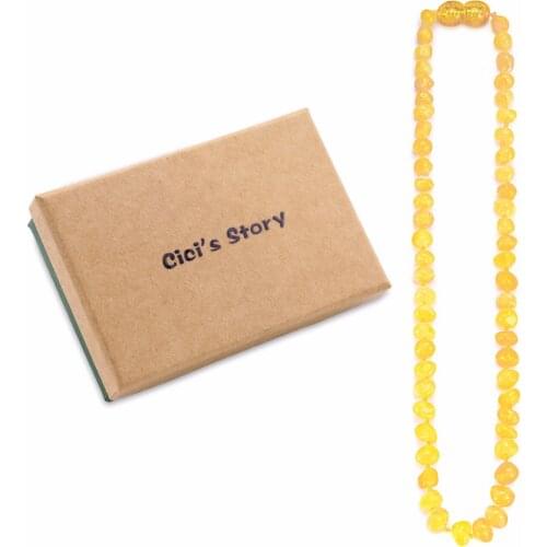 Amber Teething Necklace/Bracelet for Baby(Butterscotch) - 3 Sizes - Natural Stone Diy Beads Necklace-Handmade Jewelry