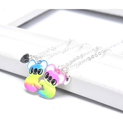 Best Friends Honey Love Couple Pendant Necklace2 Pcs/ Set Cute Bear Choker Gift Friendship Fashion Jewelry Wholesale