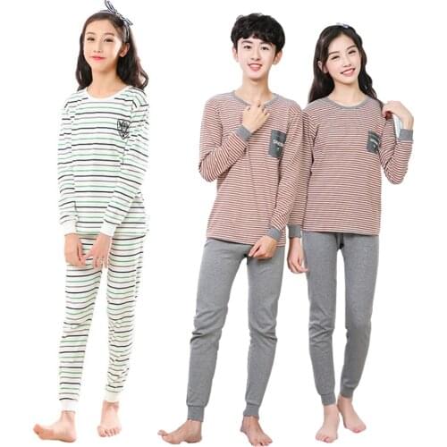 Teenager pajamas Long Sleeve 100% Cotton Pyjamas Big Kids Clothes Sets Cartoon Boys Sleepwear Pajamas for girls 10 12 14 16 Yrs
