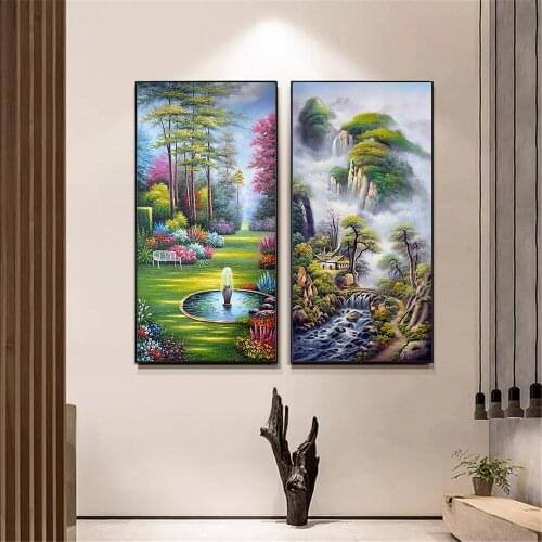 Nature Poster Hallway Wall Pictures for Living Room Mountain Wall Art Home Office Decor Landscape Painting Abstract Art Print