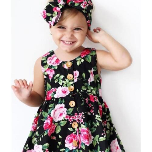 Pudcoco Girl Dress 6M-4Y AU Toddler Kid Baby Girls Floral Short Sleeve Party Pageant Foraml Dress Clothes