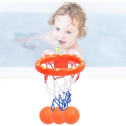 Suction Cup Bathroom Bathtub Shooting Basketball Hoop with 3 Balls Kids Bathing Play Interactive Toy