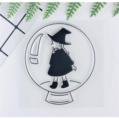 10*10 Crystal Ball Witch Transparent Clear Stamps Bullet Journal Seal For DIY Scrapbooking Rubber Stamp Sentiment Photo Album