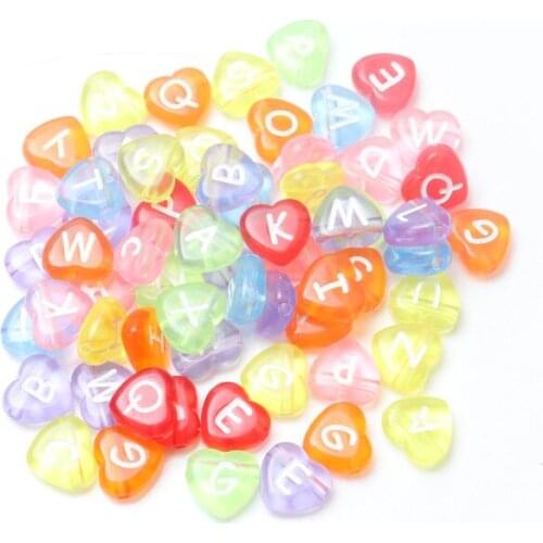 Mixed Color Red Pink Heart Diy Beads Acrylic Spacer Beads Fit Jewelry Making Diy Wholesale 10mm 50pcs