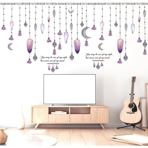 Romantic Hanging Bead Curtain Wall Stickers Bedroom Living Room Window Porch TV Sofa Background Wall Decorative Decal Art Poster